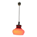 Red opaline pendant light / space age / vintage
