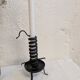 Vintage brutalist wrought iron candlestick