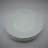 4 White de-serve plates Limoges