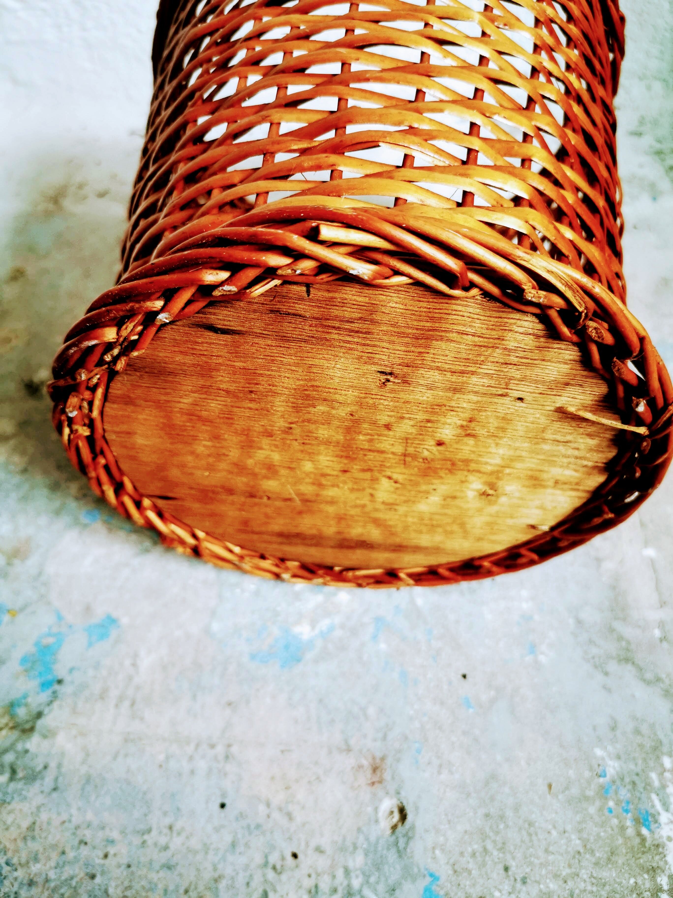 Braided wicker pot cover