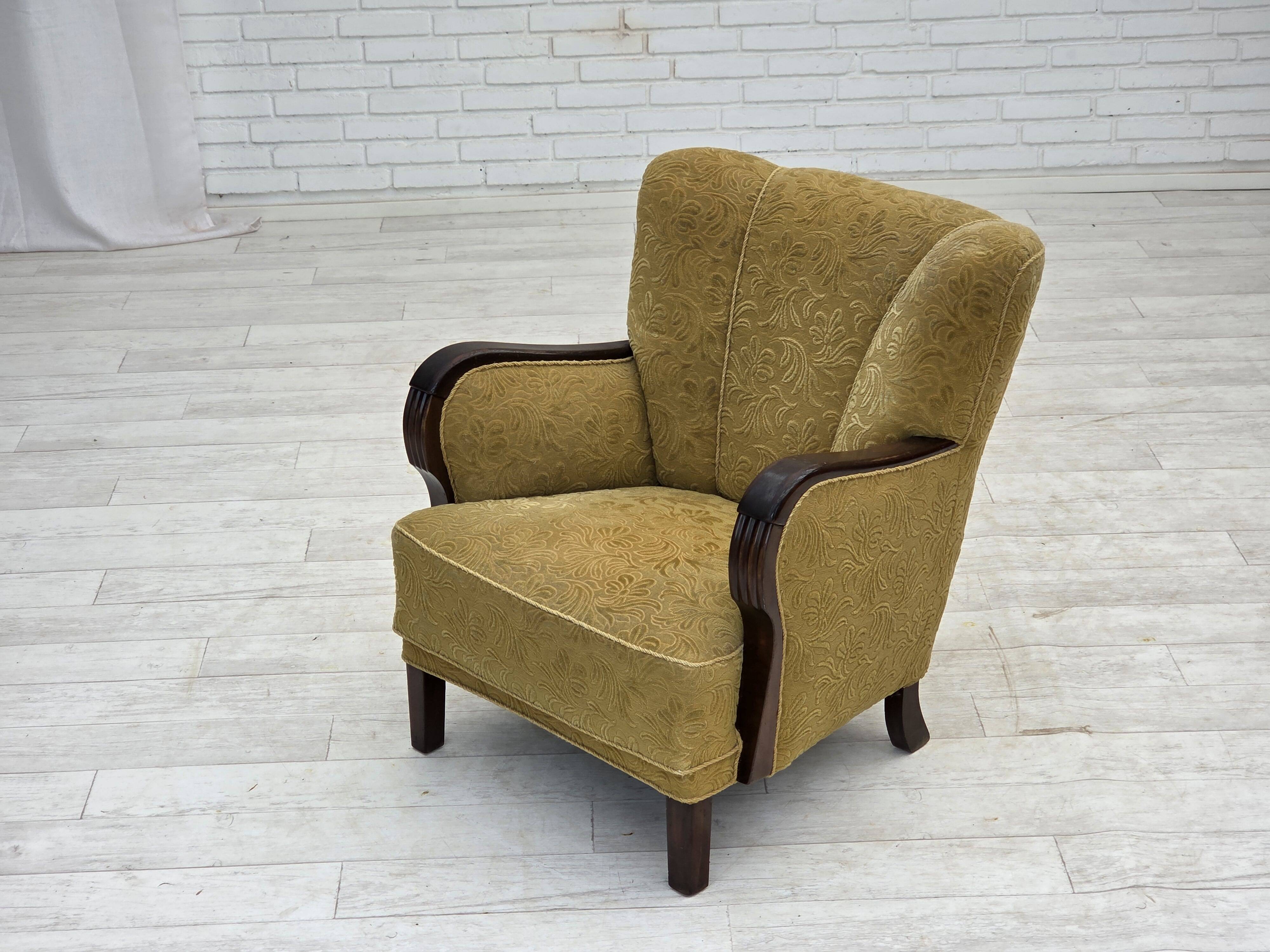 1960s, Danish design, armchair, original condition, furniture fabric.