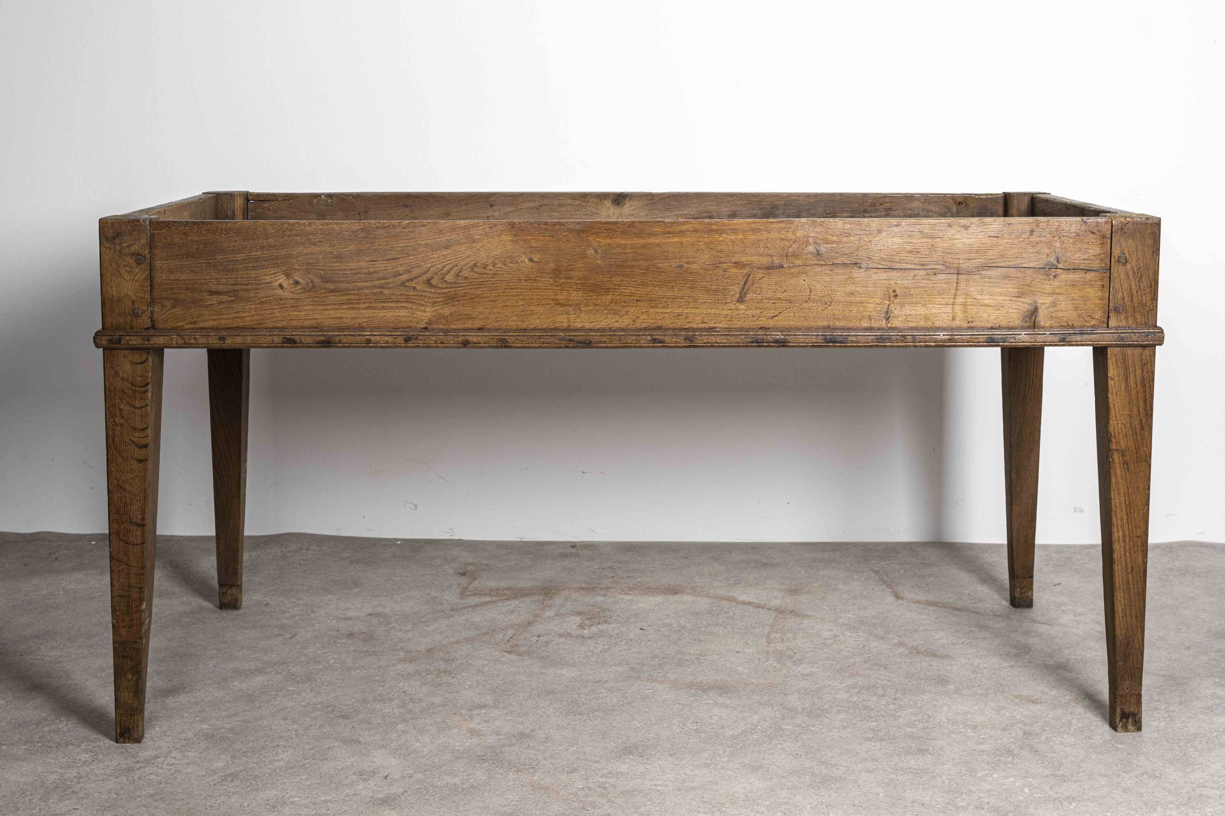 Old wooden farmhouse table