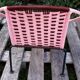 Pink nylon rope child's basket armchair