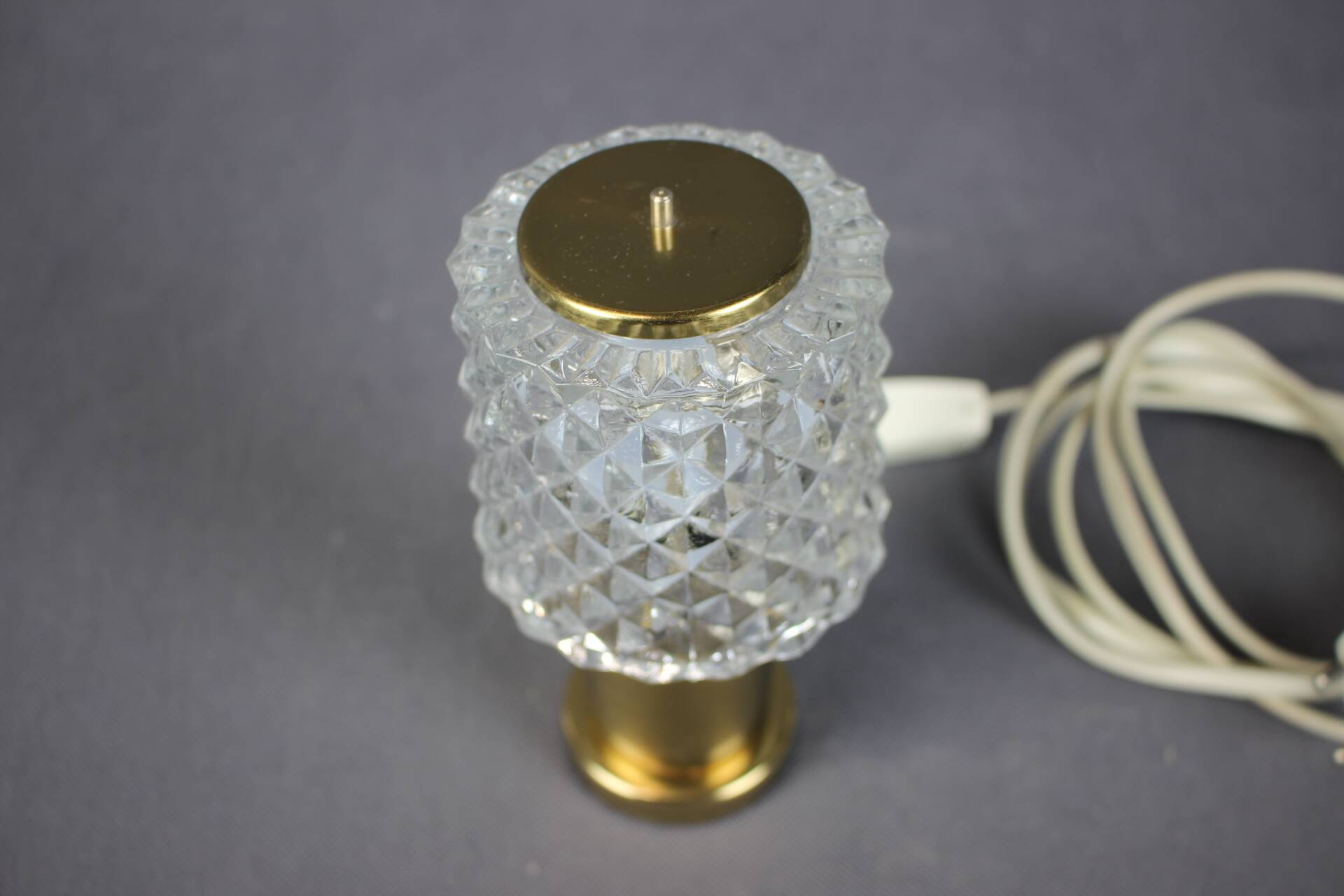 Glass Table Lamp by Kamenicky Senov, Czechoslovakia, 1970s