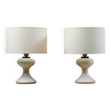 Pair of white ml1 table lamps by ingo maurer for m-design