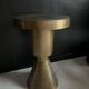 Sculptural metal side table, contemporary brassy side for modern interiors