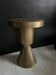 Sculptural metal side table, contemporary brassy side for modern interiors