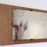 Trapezoidal mirror in solid oak