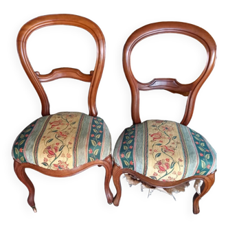 Two Louis Philippe chairs in rosewood