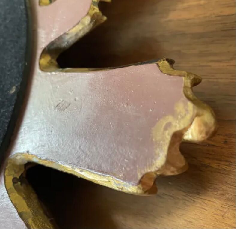 Vintage sun mirror in golden resin 60s/70s