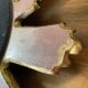 Vintage sun mirror in golden resin 60s/70s