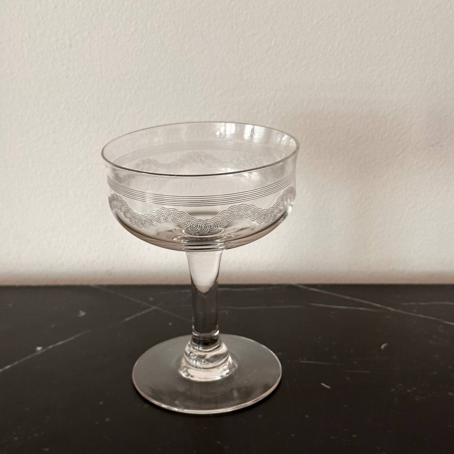 4 Art Deco champagne glasses