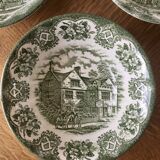 Large cups or caps plates Old Inns Series Staffordshire England