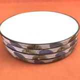 4 assiettes plates en faïence de Niderviller collection " Prunes "
