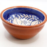 Handmade bowl with flowers in enamelled clay from Portugal