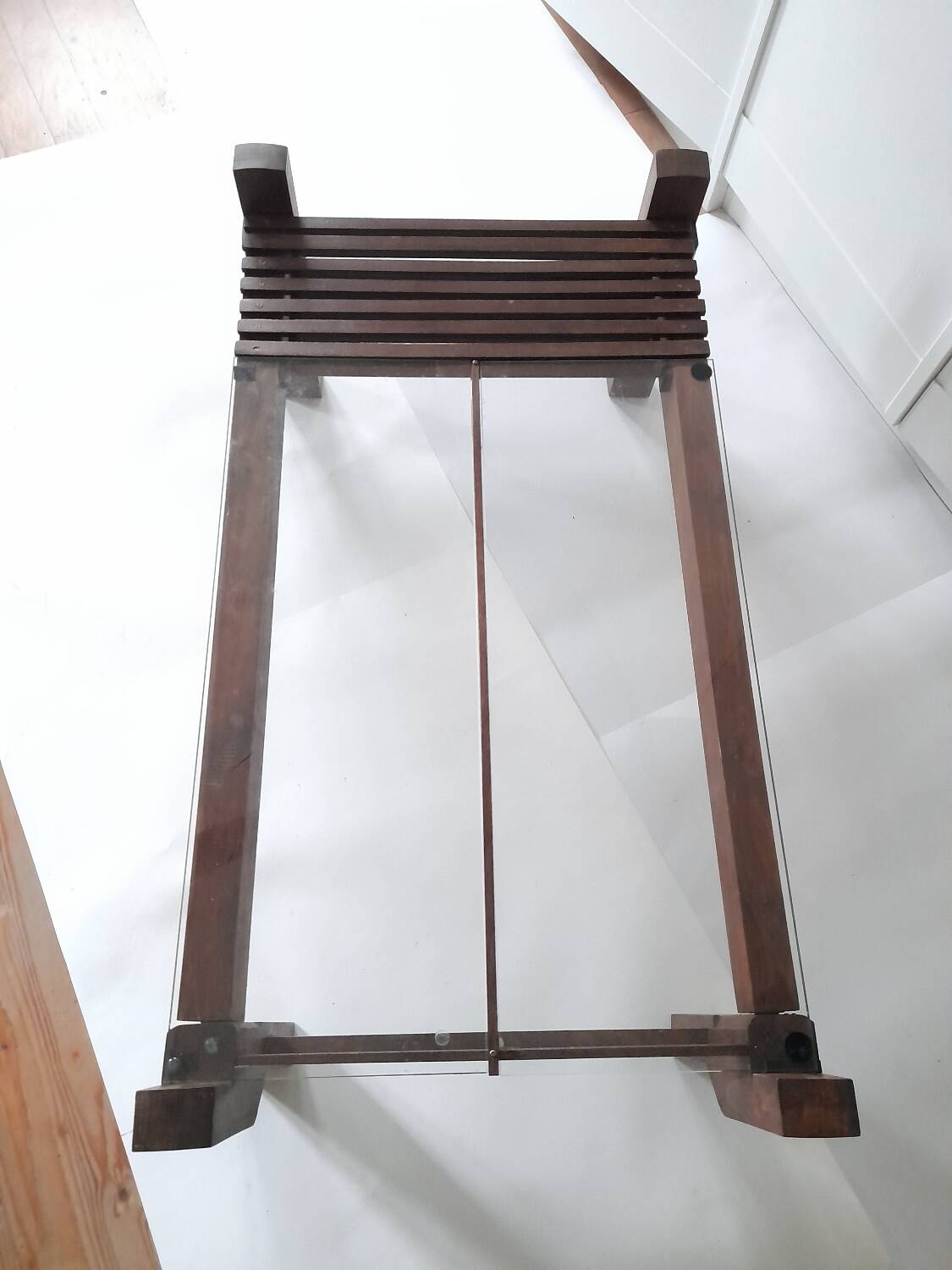 Table basse teck et verre années 60