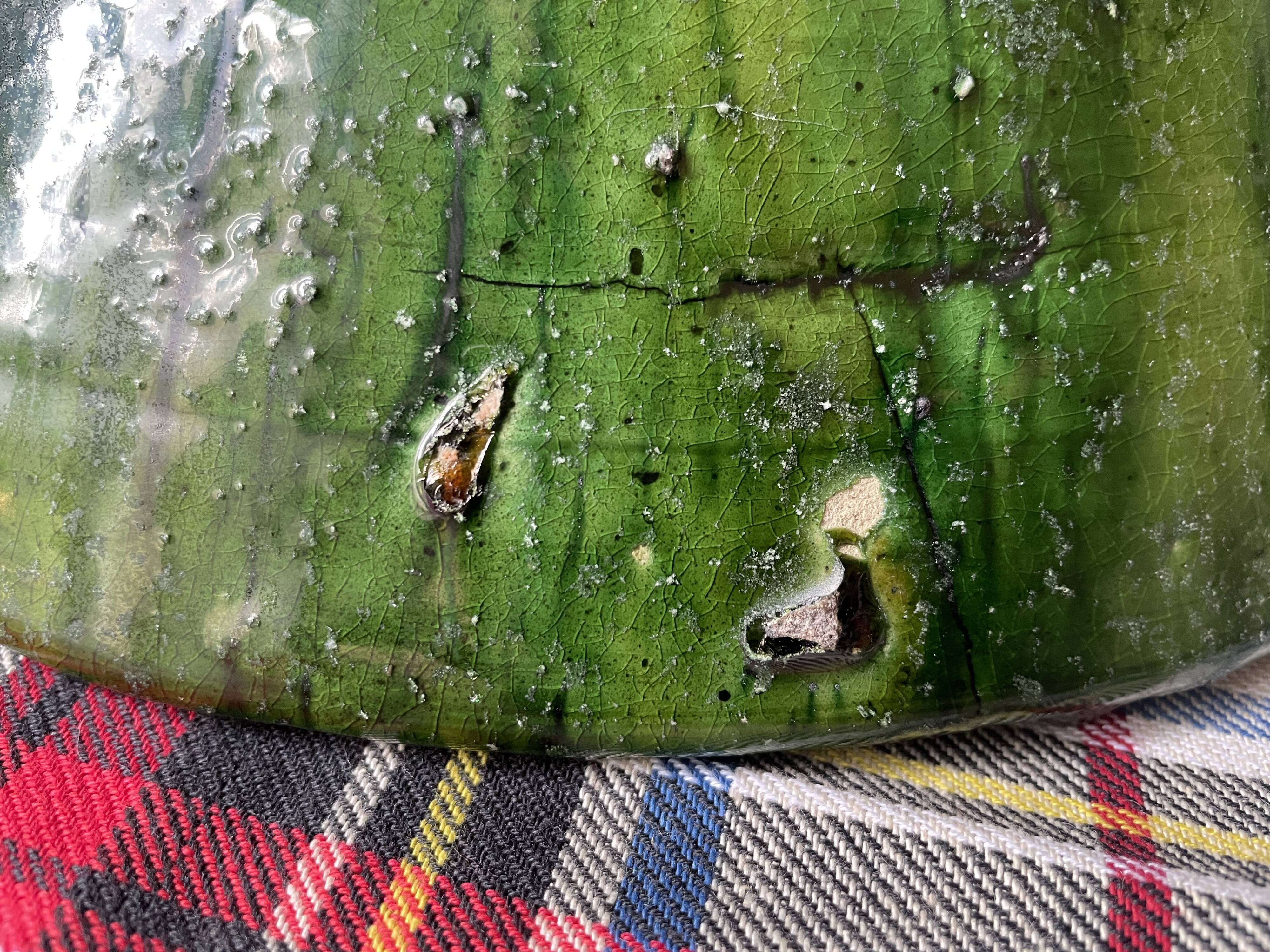 Emerald green Tamegroute salad bowl D28