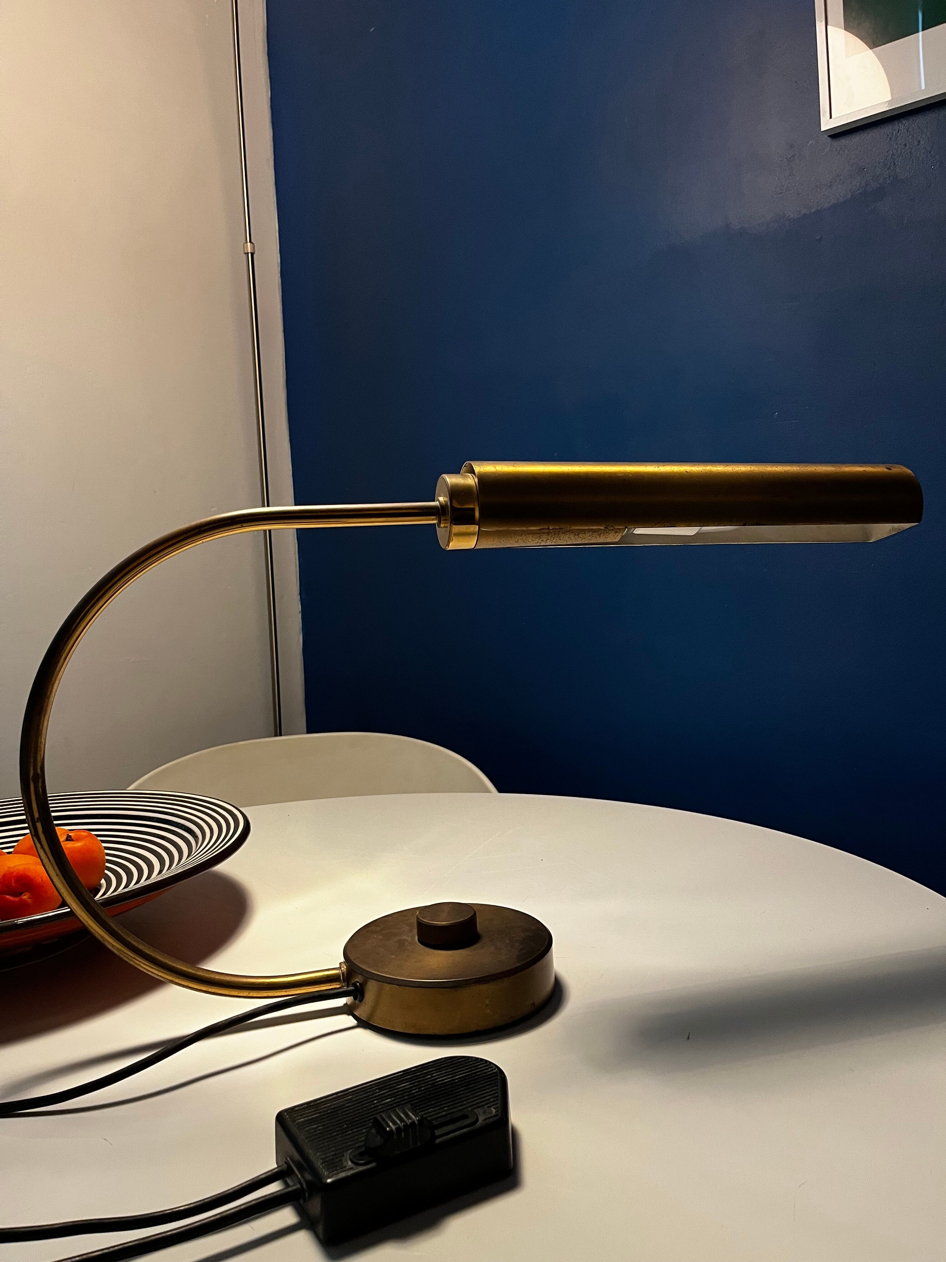 1970s brass desk lamp