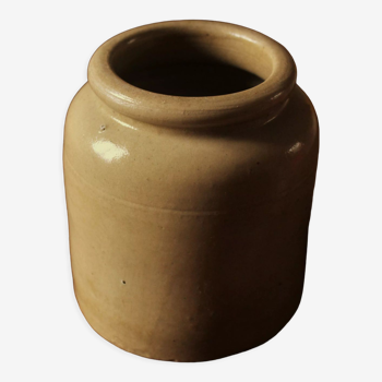 Pot en grès vernissé rondeur gris beige