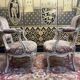 Pair of Louis XV style cabriolet armchairs in genoa velvet