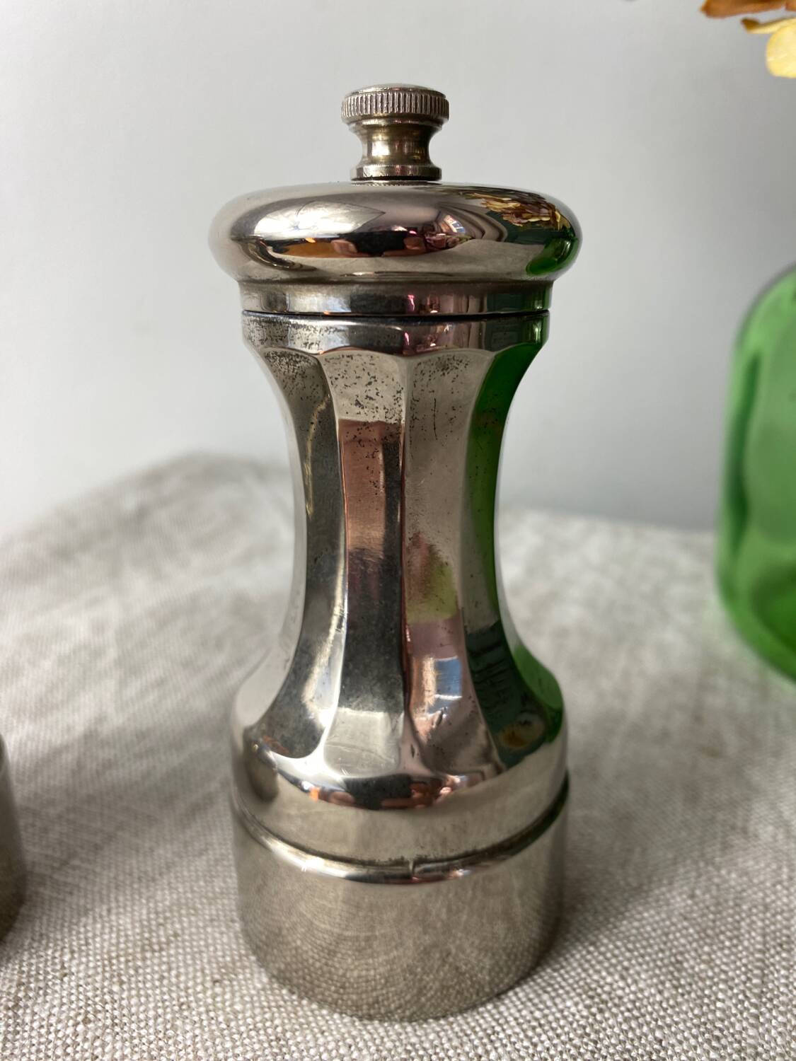 Silver-plated salt and pepper shakers