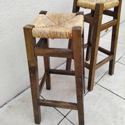 Paire de tabouret vintage assise paille