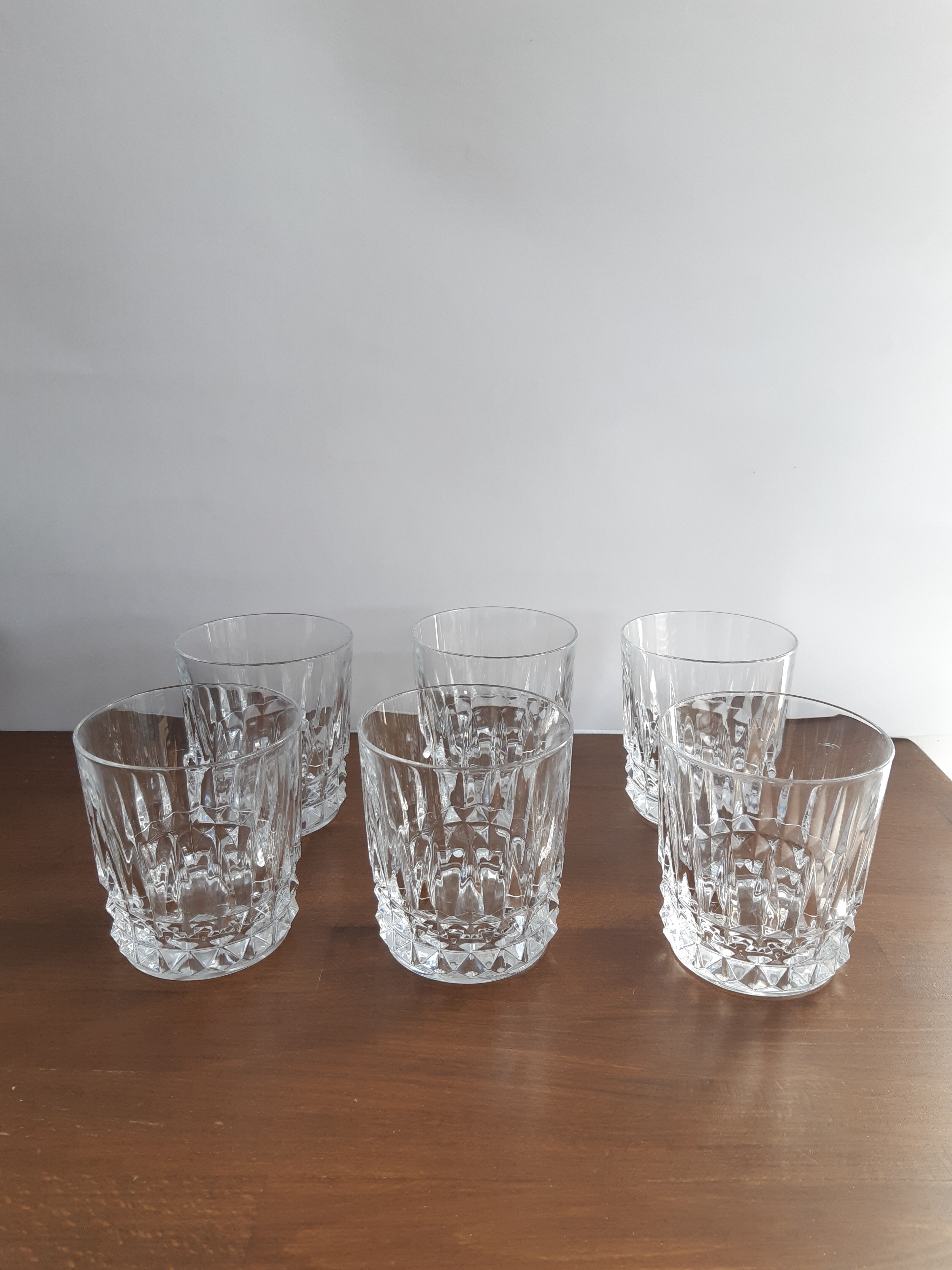 Set of 6 crystal whisky glasses