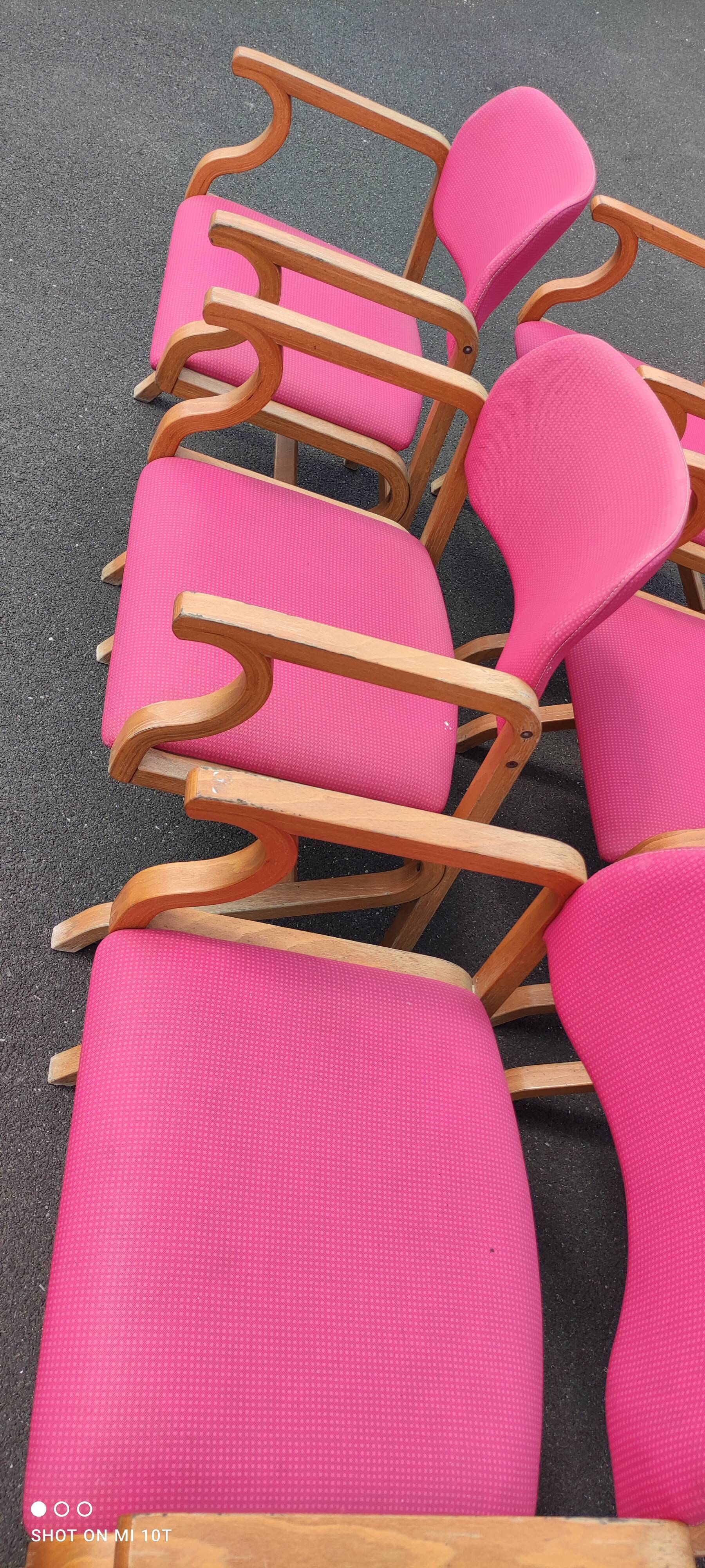 Series of vintage thermo folded armchairs