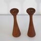 Paire de bougeoirs danois en teck 1960