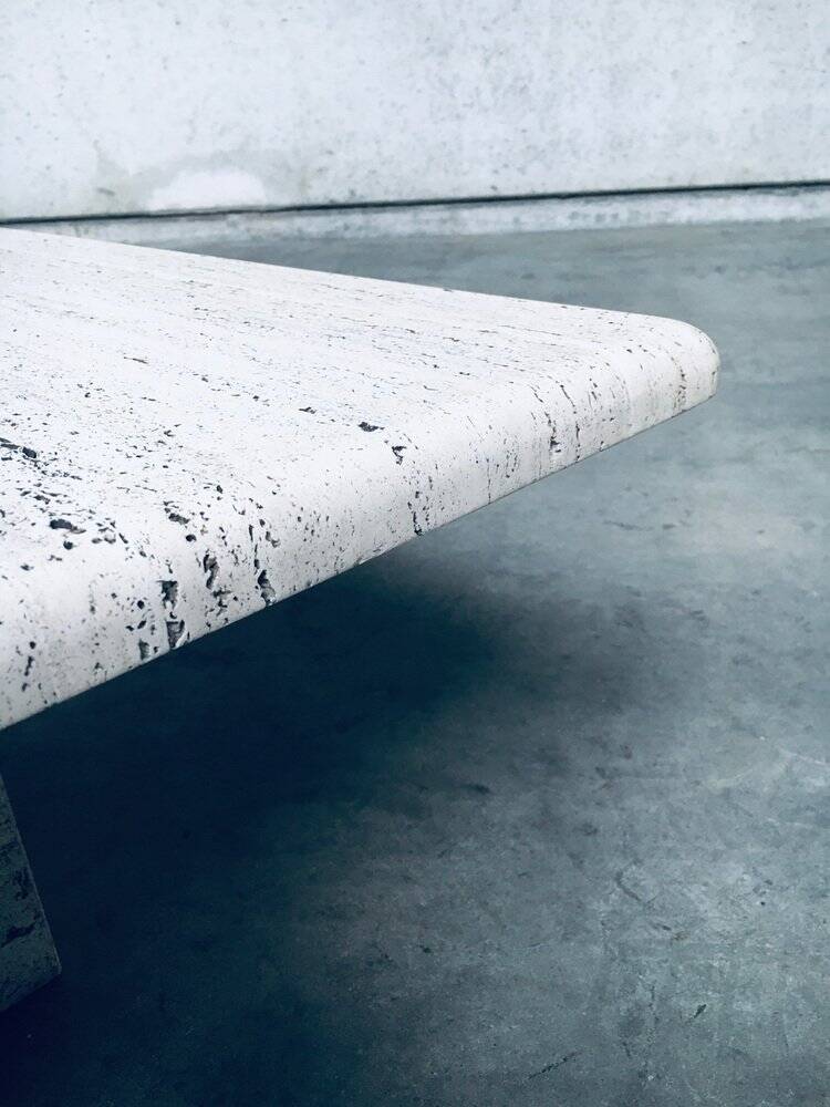 Italian Travertine Square Coffee Table, 1970s
