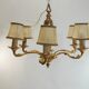 Lustre en bronze six branches vintage