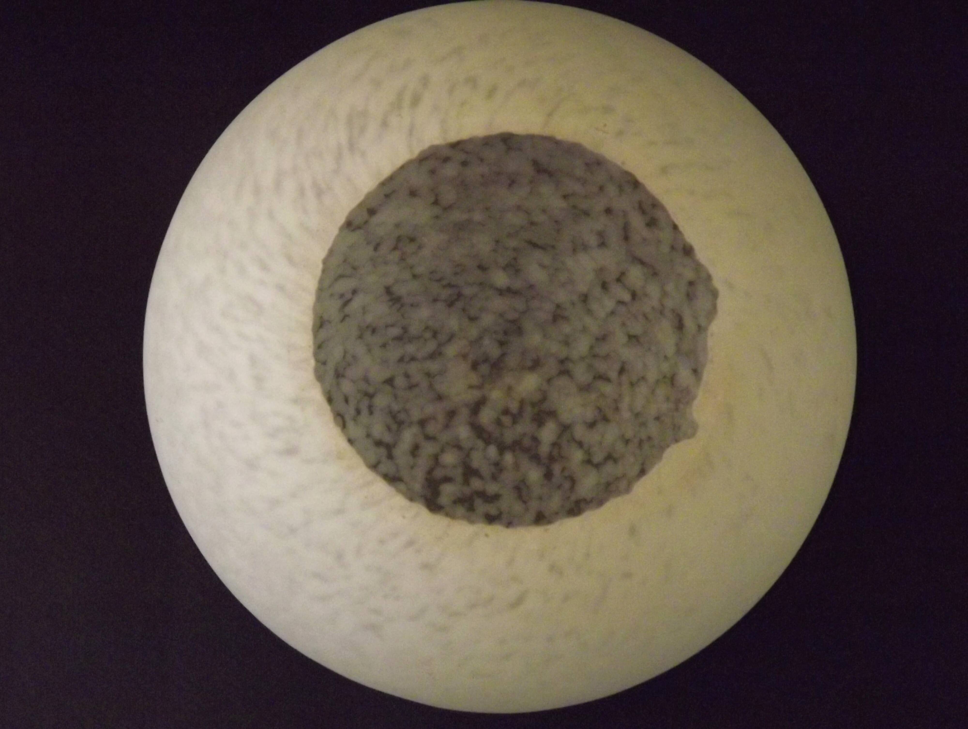 French vintage white Clichy glass ball-shaped replacement shade for lamps.