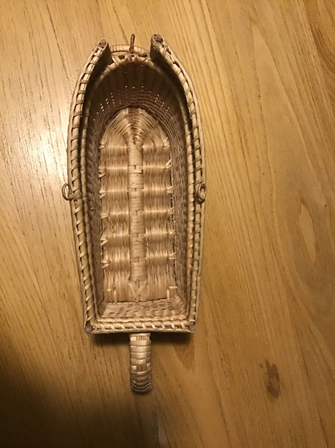 Old wicker bottle holder