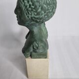 Bust of Maketaton, daughter of Nefertiti in patinated plaster in imitation of bronze, 24 cm