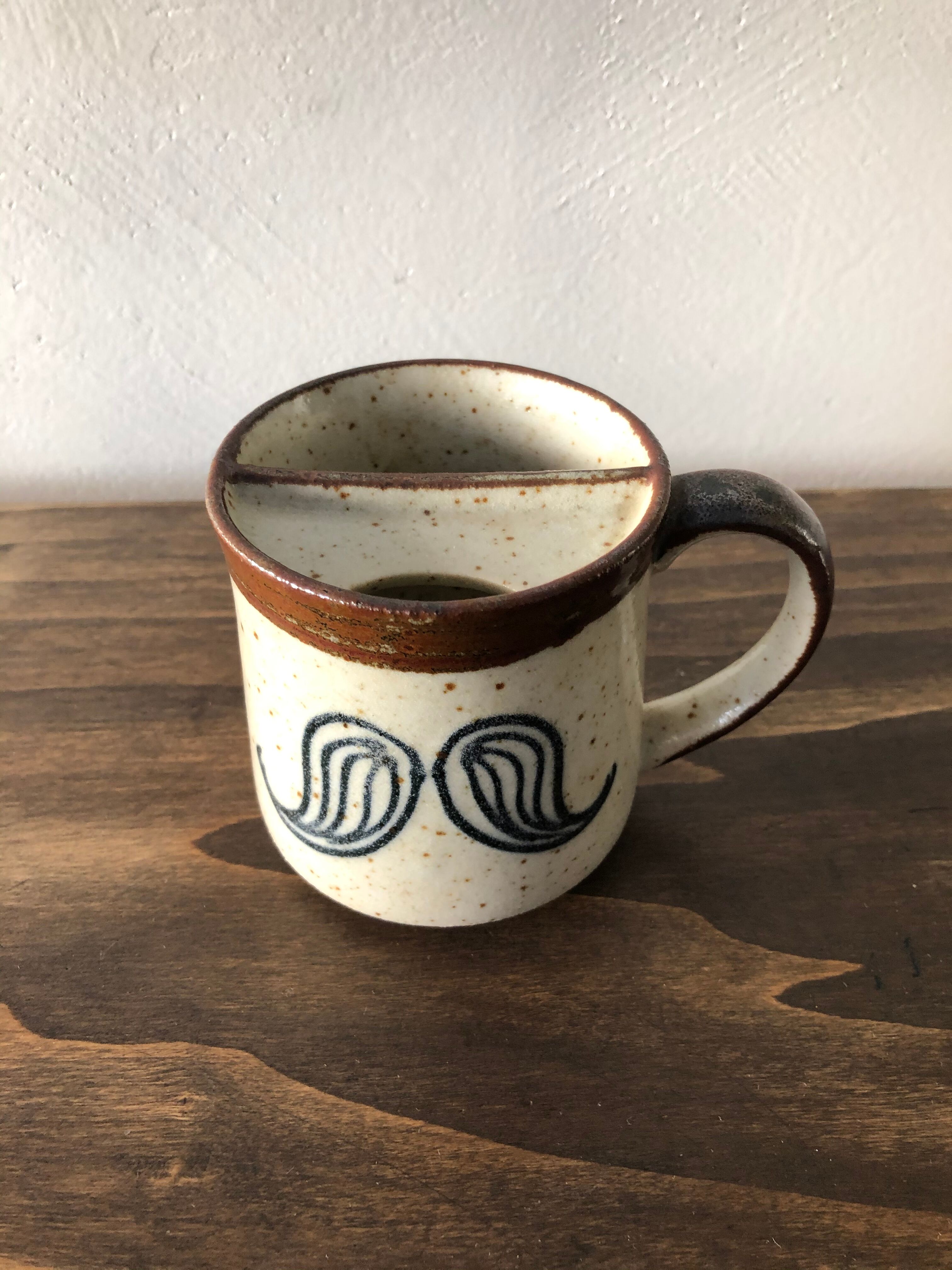 Vintage sandstone mug, mustache