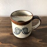 Vintage sandstone mug, mustache