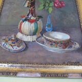 Old painting, oil on cardboard, René Champion