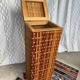 Vintage rattan bread bin