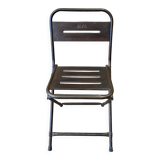 Folding industrial metal chair