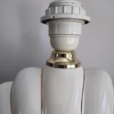 Ceramic and gold metal shell lamp base - vintage