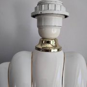 Ceramic and gold metal shell lamp base - vintage