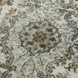 Hand-Knotted Carved Oriental 1970s 171 cm x 283 cm Grey Carpet
