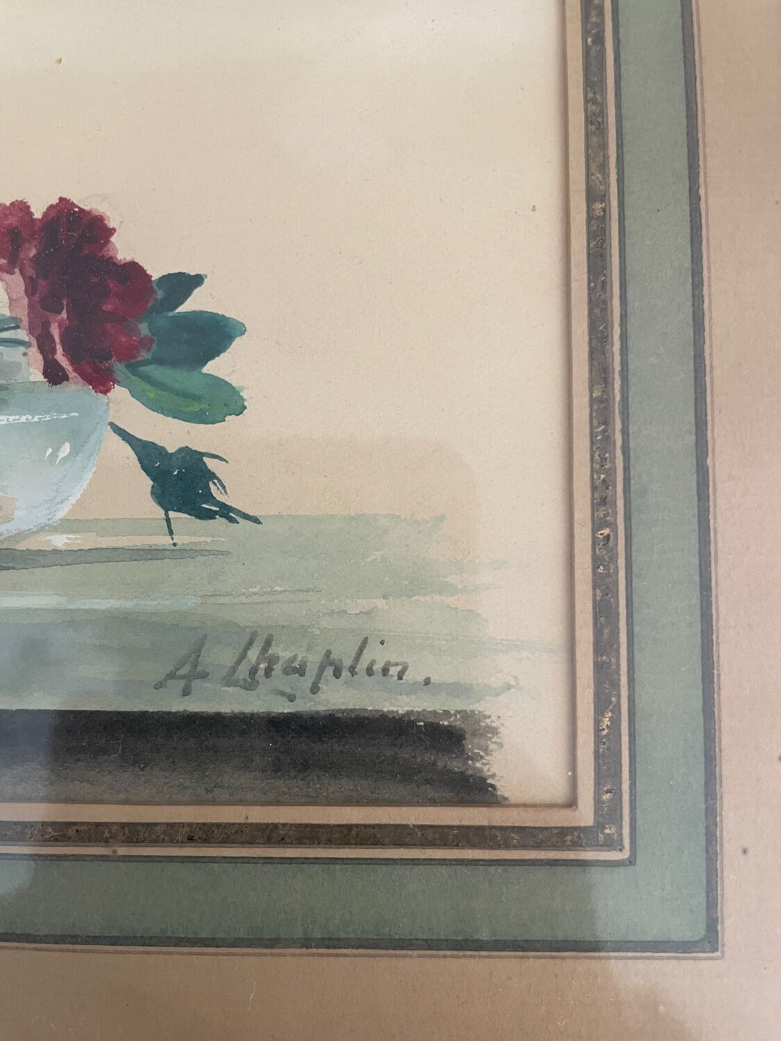 Arthur Chaplin watercolour painting still life bouquet of flowers