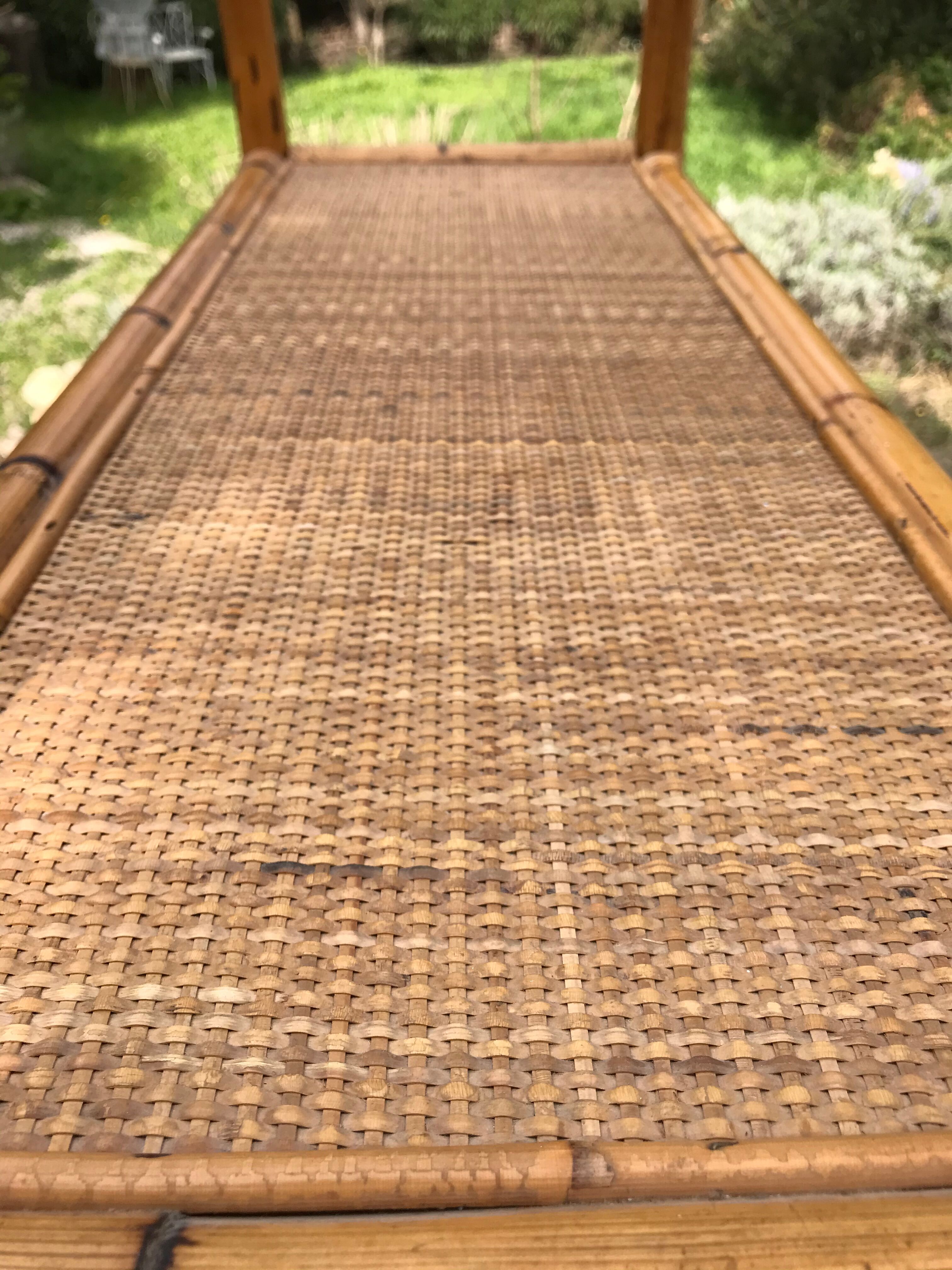 Vintage rattan library