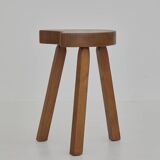 Vintage Solid Beech Brutalist Tripod Stool Circa 1960