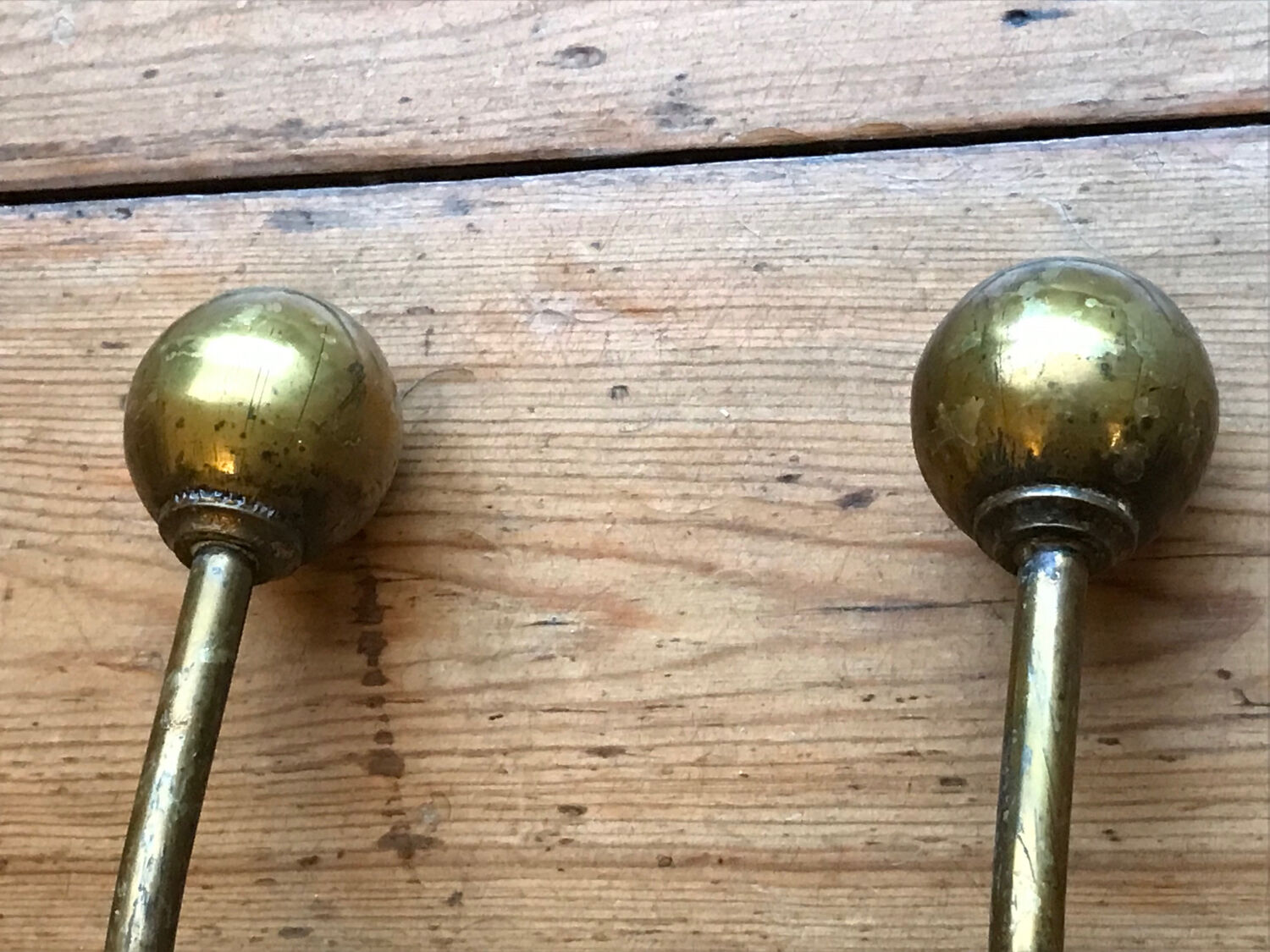 2 patères doubles porte manteau laiton vintage