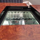 Table basse bar Paul Michel en loupe d'orme