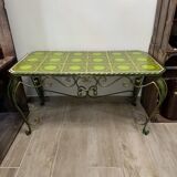 Ceramic and wrought iron coffee table