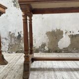Set de deux tables bistrot en noyer et carrelage 1890