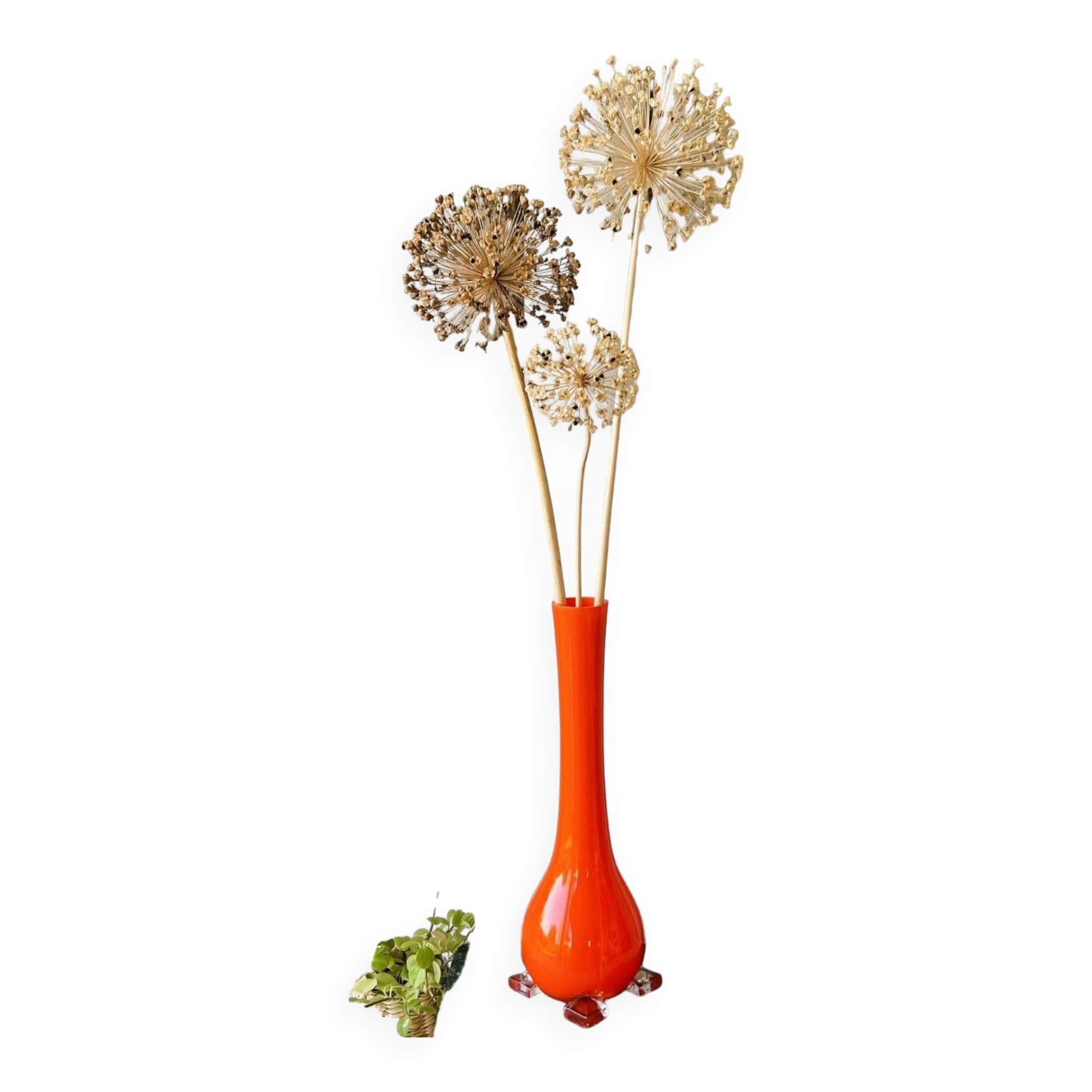 Orange opaline soliflore vase